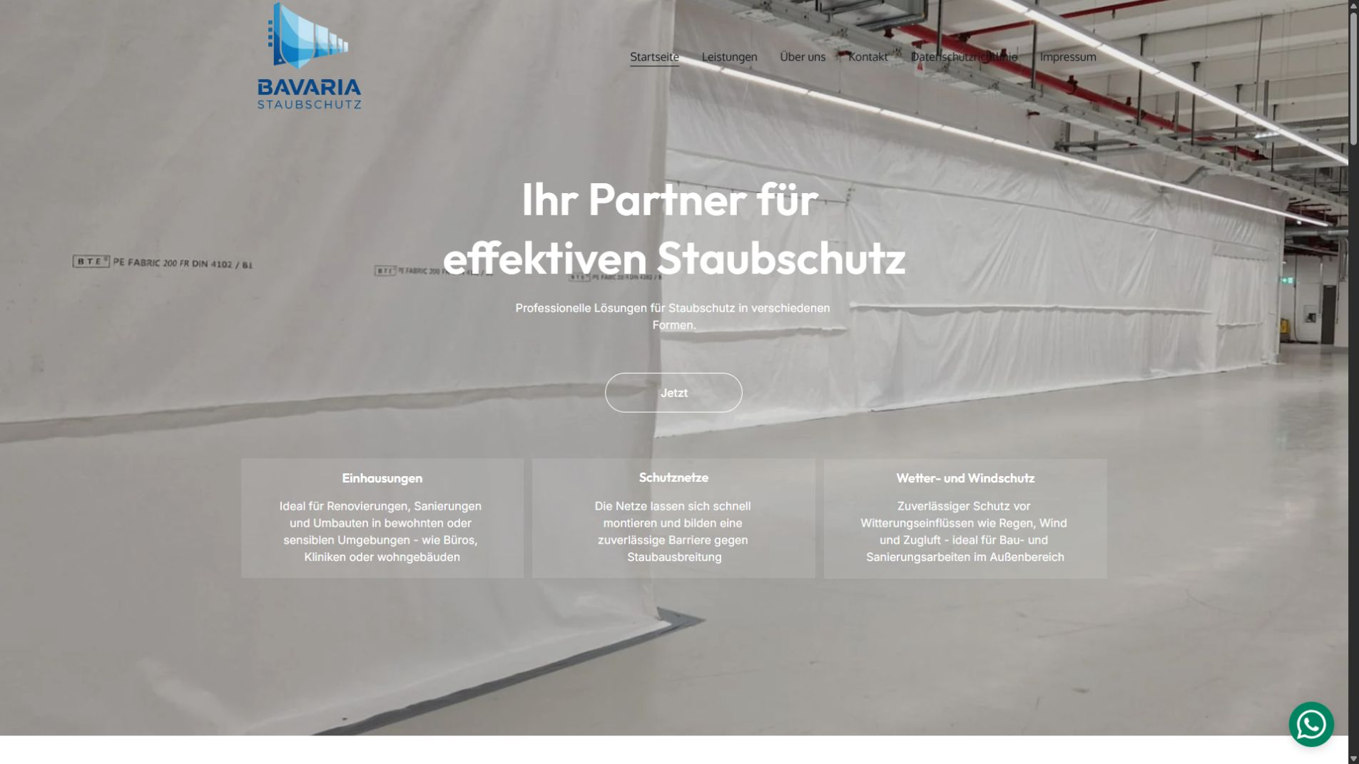 Bildschirmaufnahme: Bavaria Staubschutz