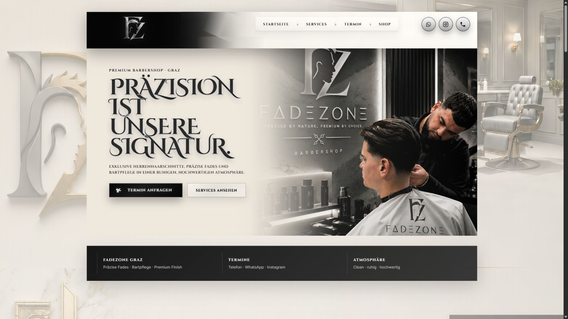 Bildschirmaufnahme: FadeZone Barbershop